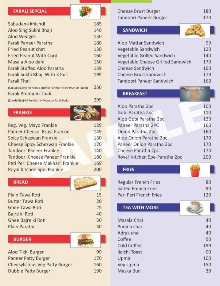 Menu of Nidhi Kitchen, Chandkheda, Ahmedabad