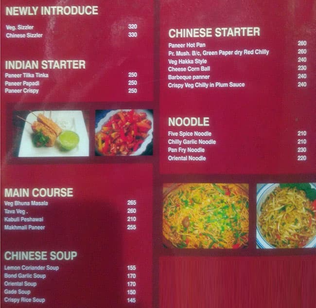 Sai Krupa Veg Restaurant menu