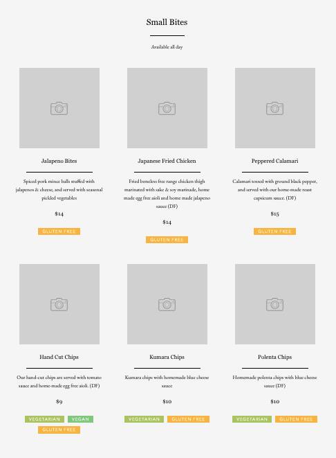 Elevation menu