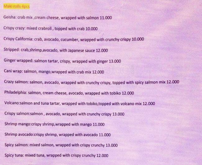 Bronx menu