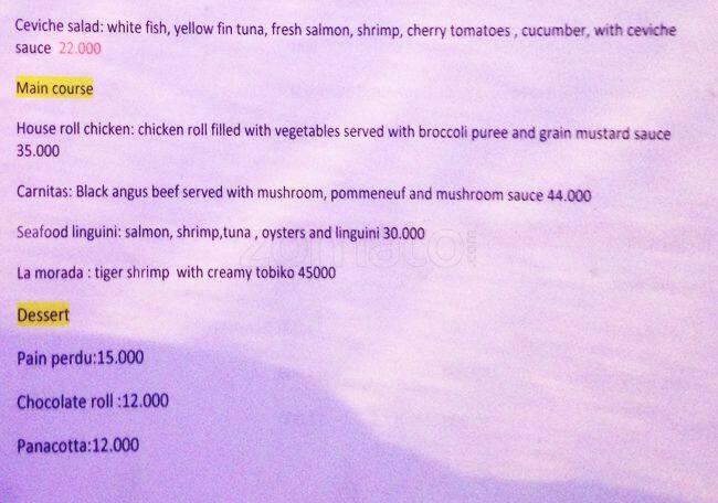 Bronx menu