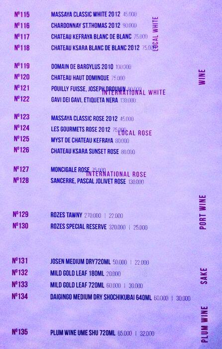 Bronx menu