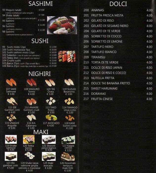 Menu di Sakura & koi 