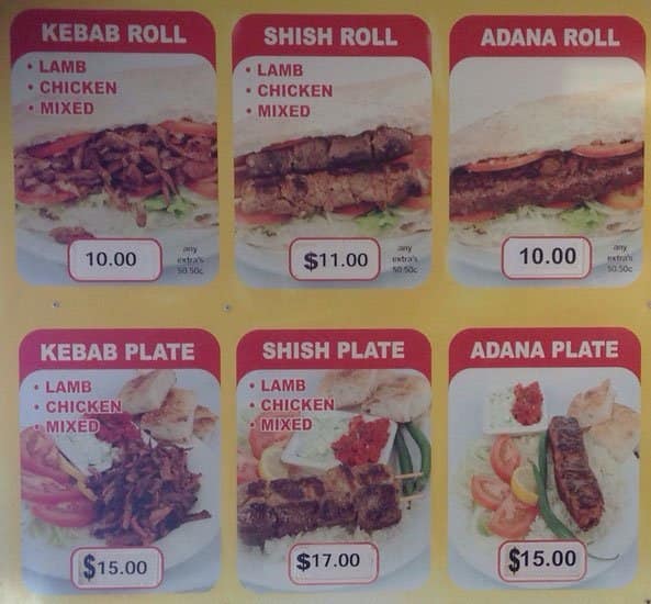 Central Kebab House Menu, Menu for Central Kebab House, Brunswick