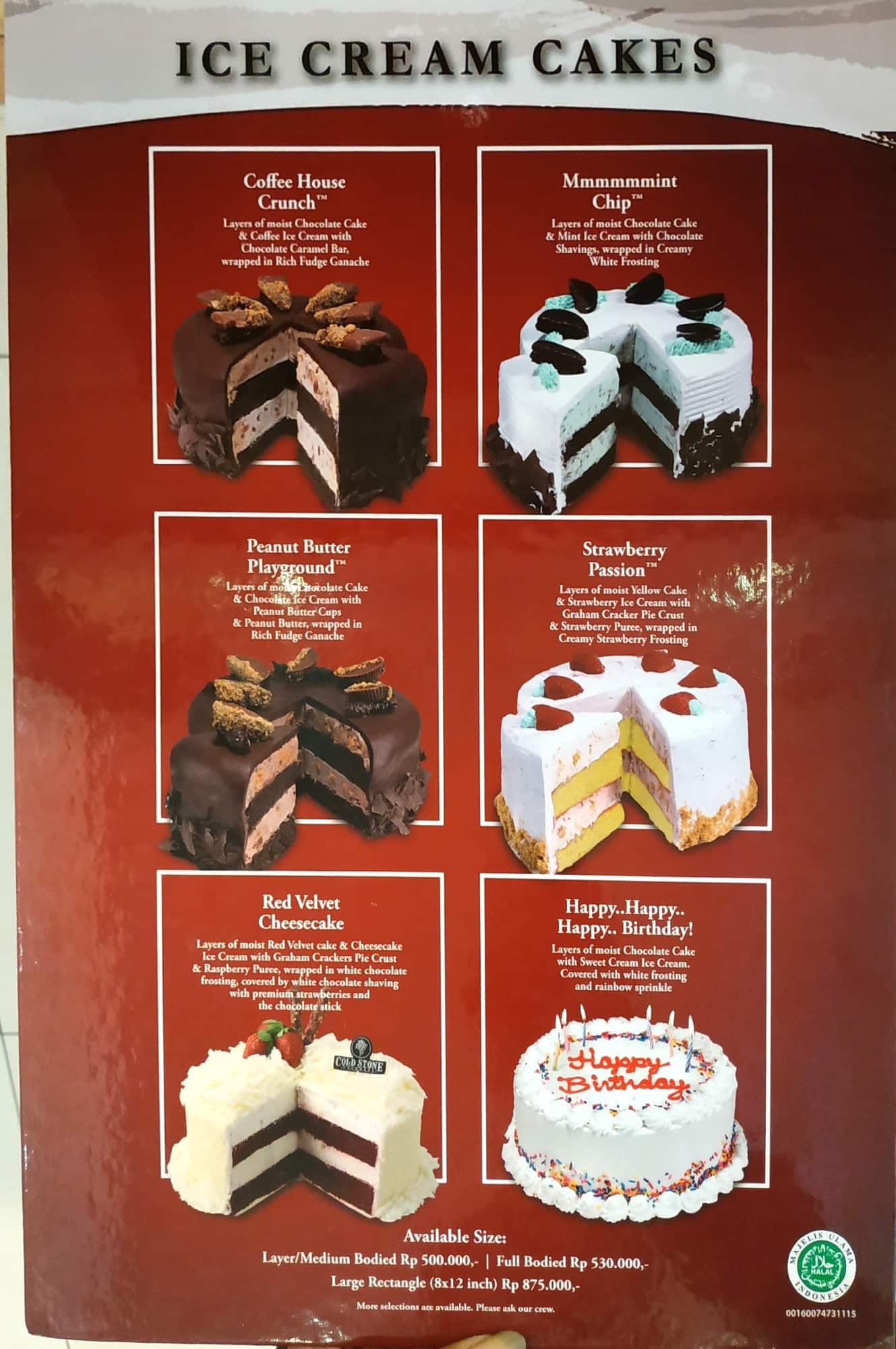 Cold Stone Ice Cream Cake Price List stonesinformation