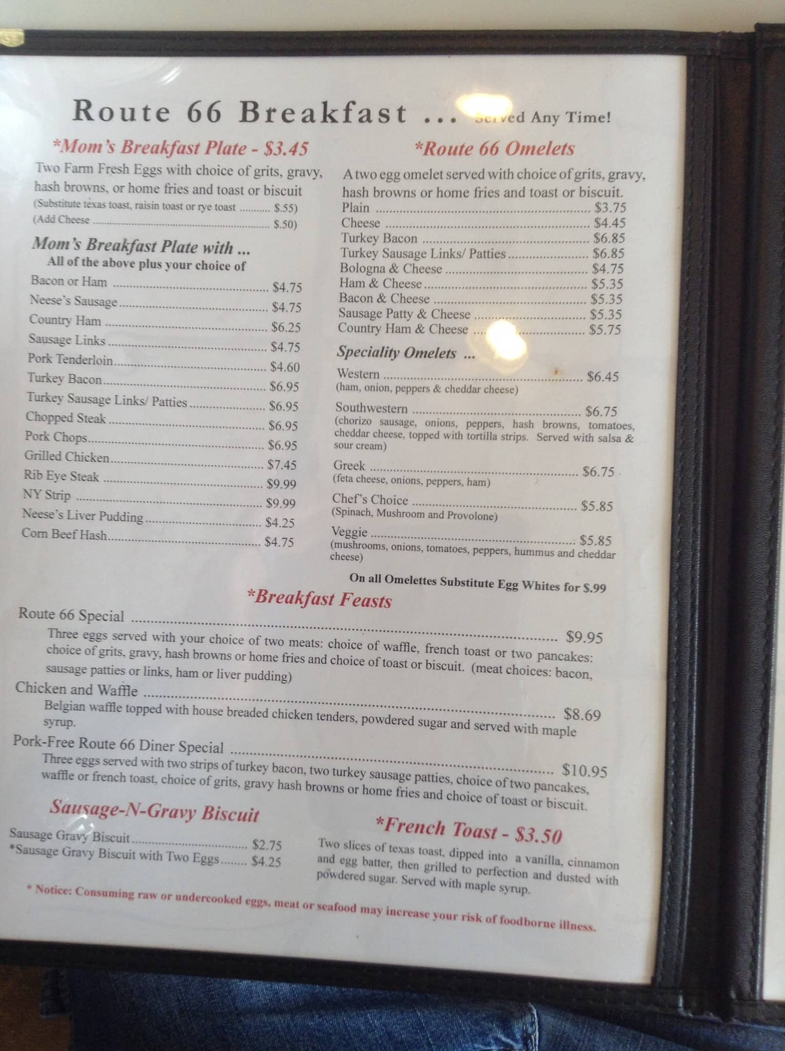 kernersville's route 66 diner menu - urbanspoon/zomato