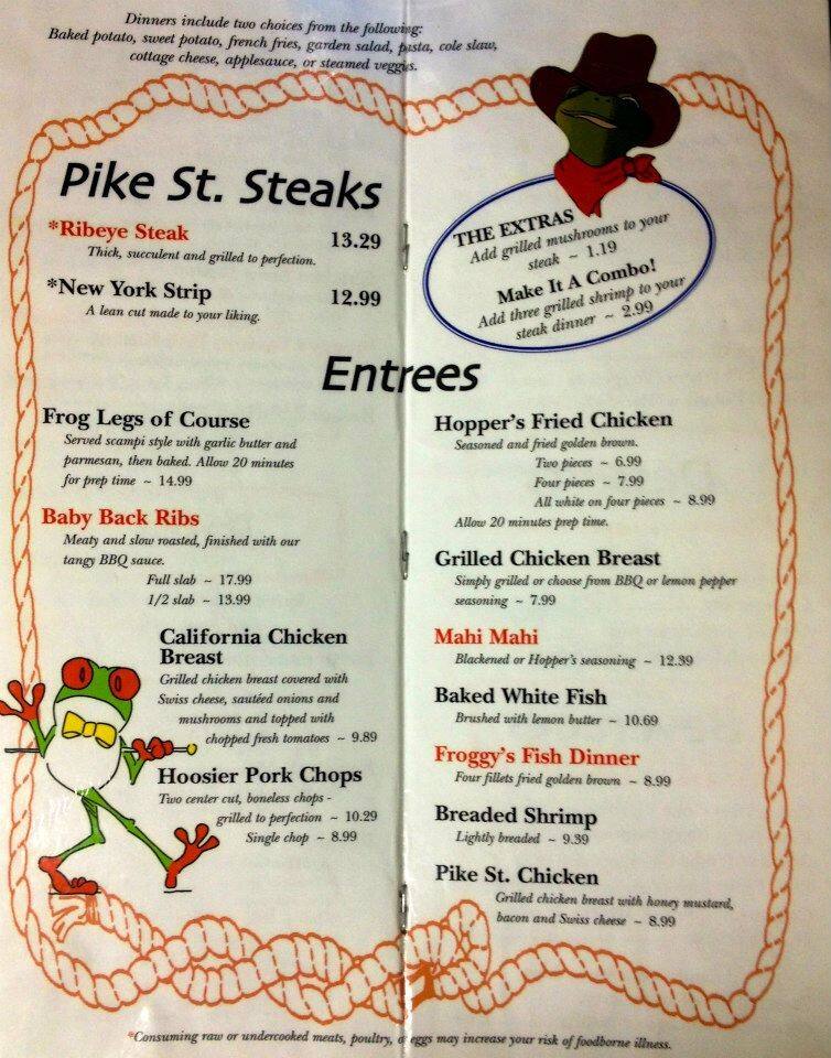 Menu at Hoppers Pike Street pub & bar, Goshen