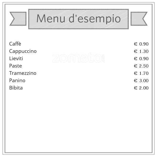 Menu di Bar Pasticceria Via Raffaele de Cesare 2A 