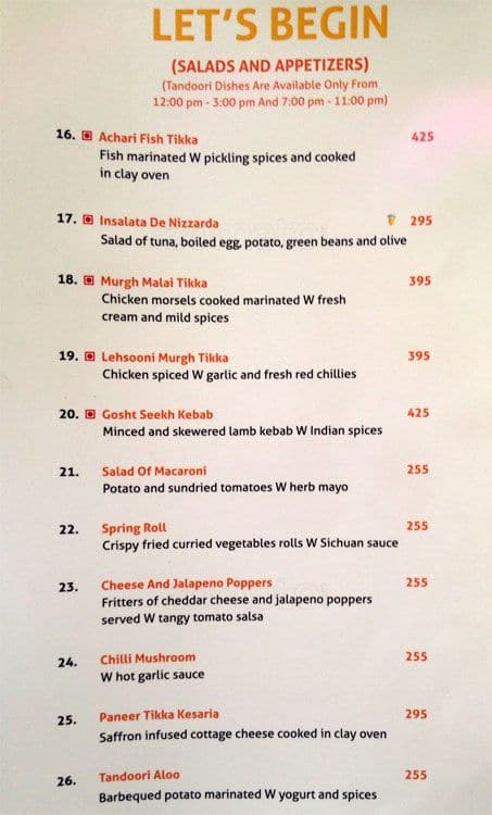 Lemon Tree Hotel, Dehradun menu