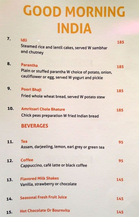 Lemon Tree Hotel, Dehradun menu