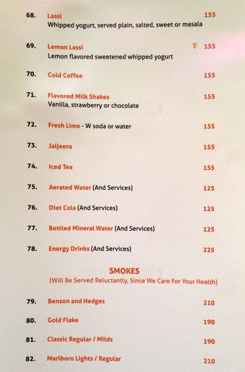 Lemon Tree Hotel, Dehradun menu