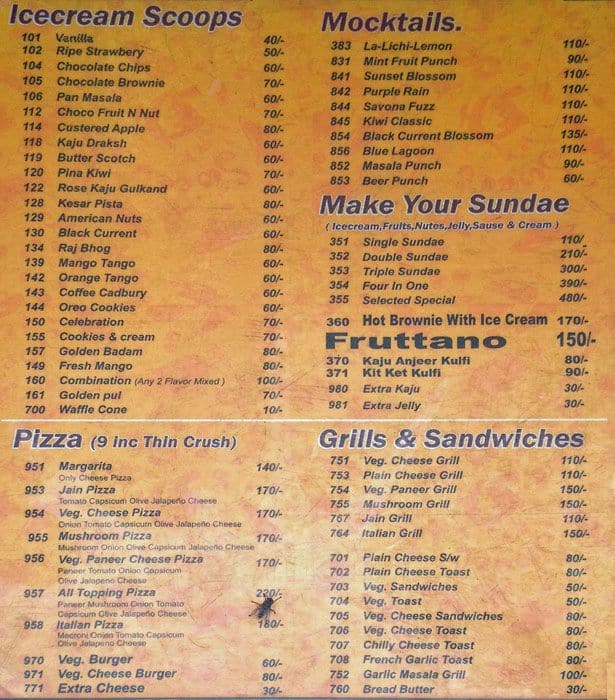 Dairy Corner a Surat Foto del Menu con Prezzi Zomato