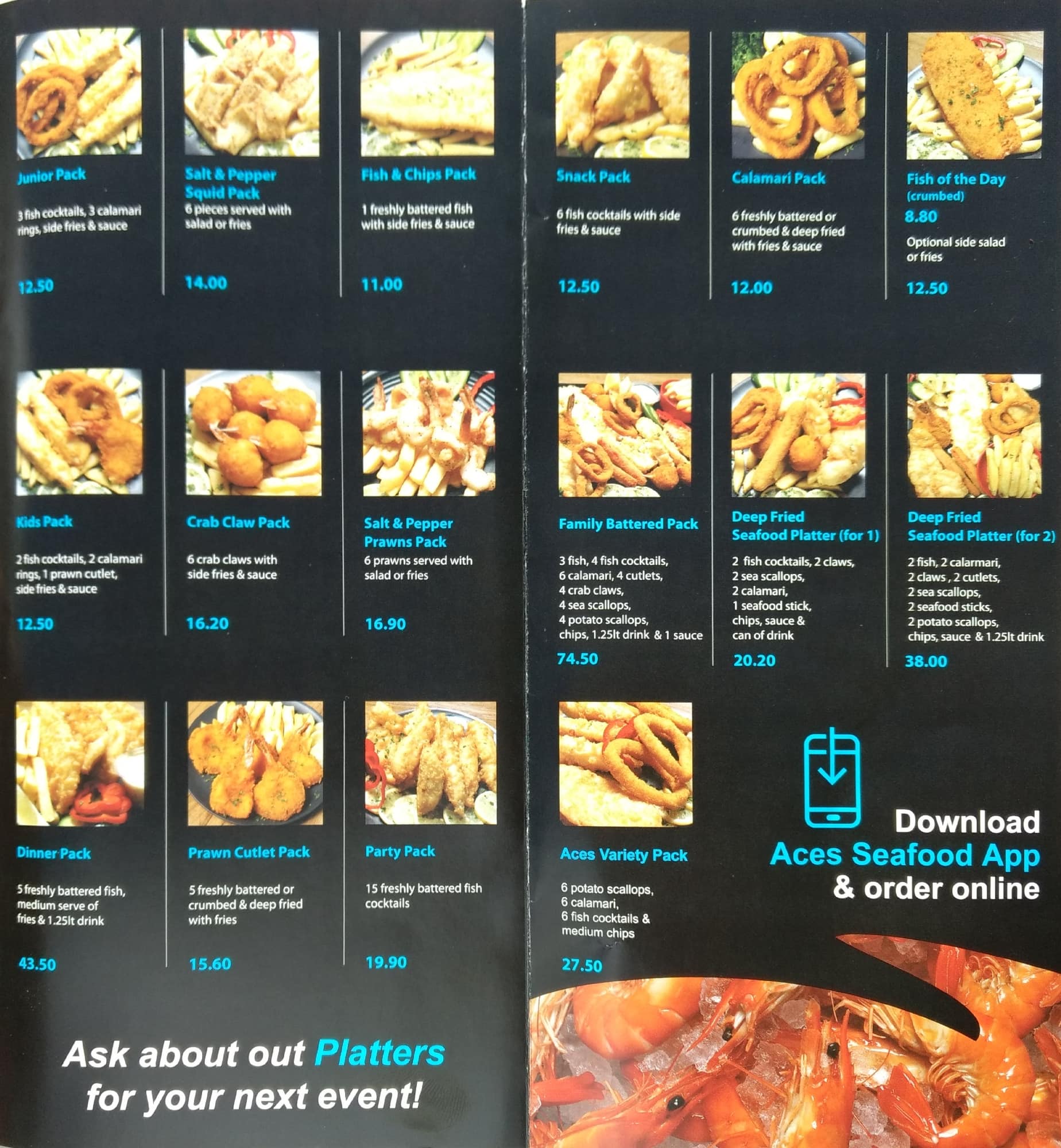 Ace S Seafood Menu Menu For Ace S Seafood Ermington Sydney