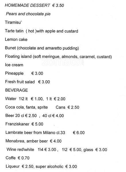 Menu di Taverna Gasparotto 