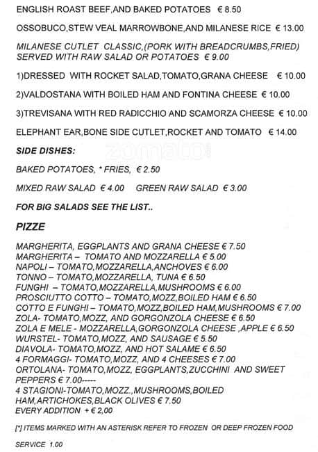 Menu di Taverna Gasparotto 