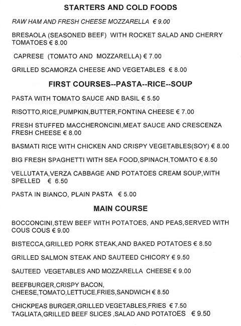 Menu di Taverna Gasparotto 