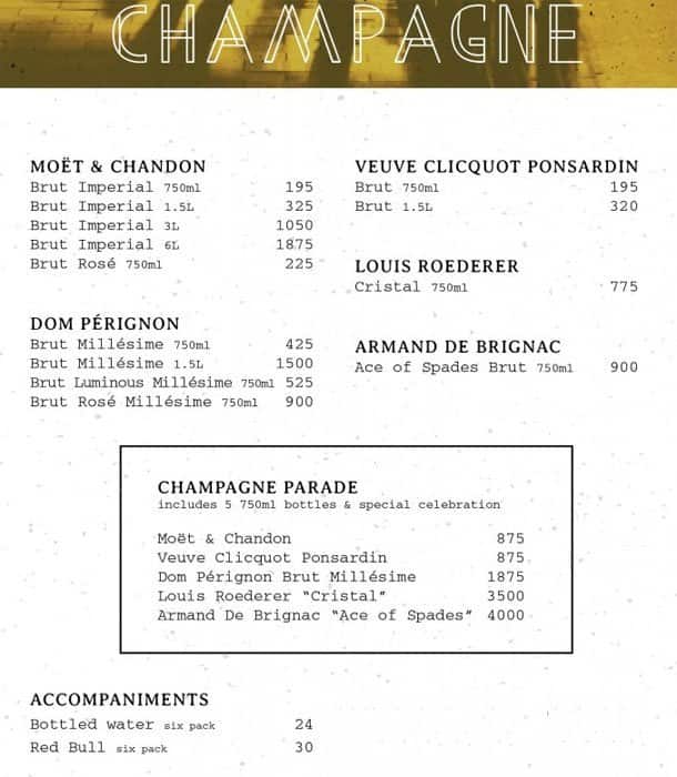 Bar None Menu, Menu for Bar None Yaletown