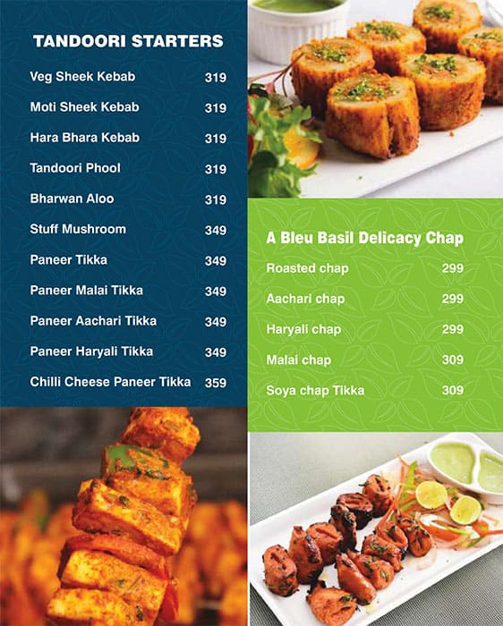 Menu of A Bleu Basil A Veg Affair Himayath Nagar Hyderabad