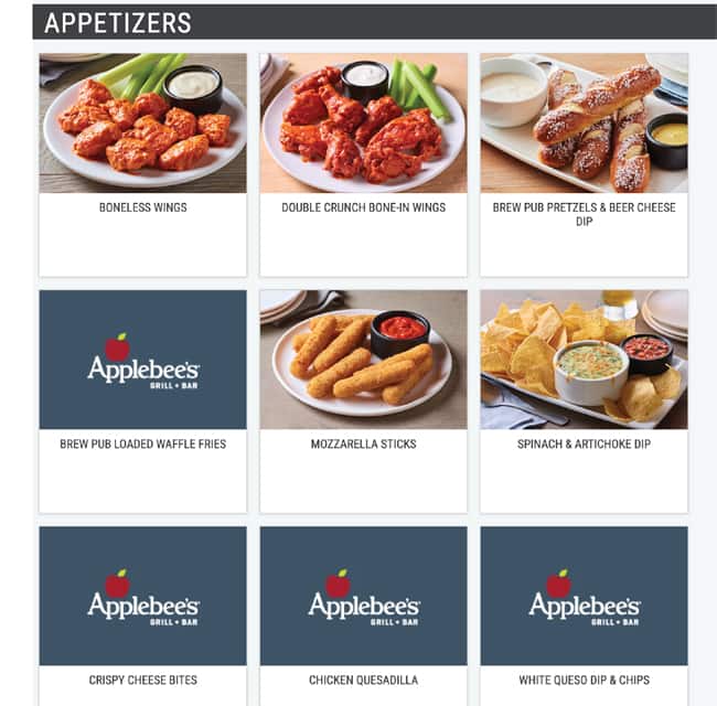 Menu of Applebee's, Dubai Festival City, Dubai