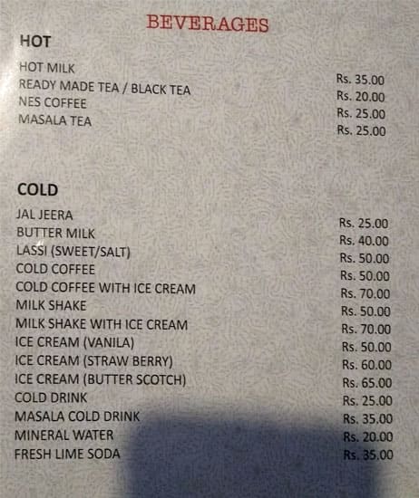Truptee Veg Restaurant menu