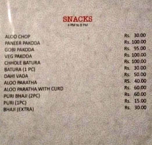 Truptee Veg Restaurant menu