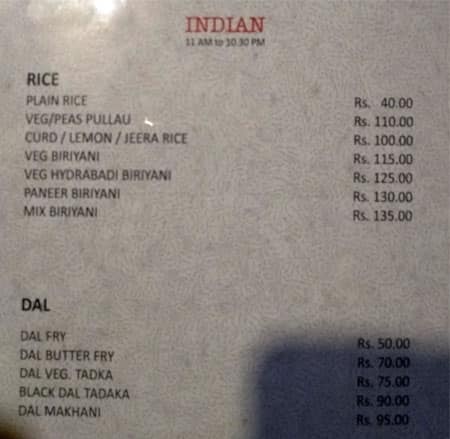 Truptee Veg Restaurant menu