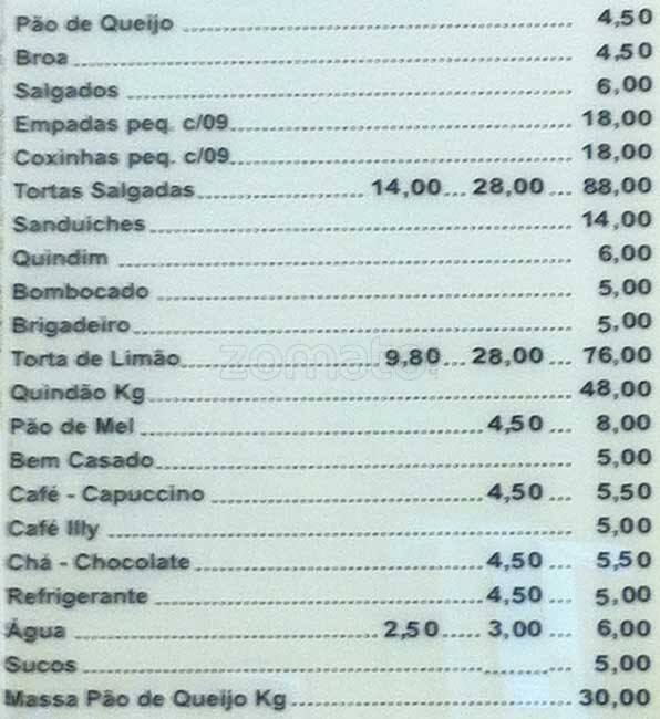 Menu at Haddock Lobo Cheese Bread cafe, São Paulo, Rua Haddock Lobo