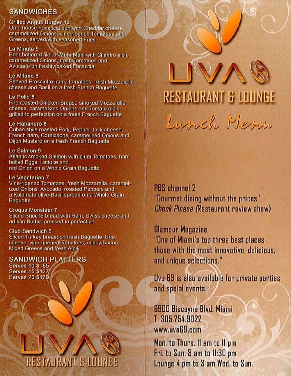 Uva 69 Menu, Menu for Uva 69, Upper East Side, Miami Urbanspoon/Zomato