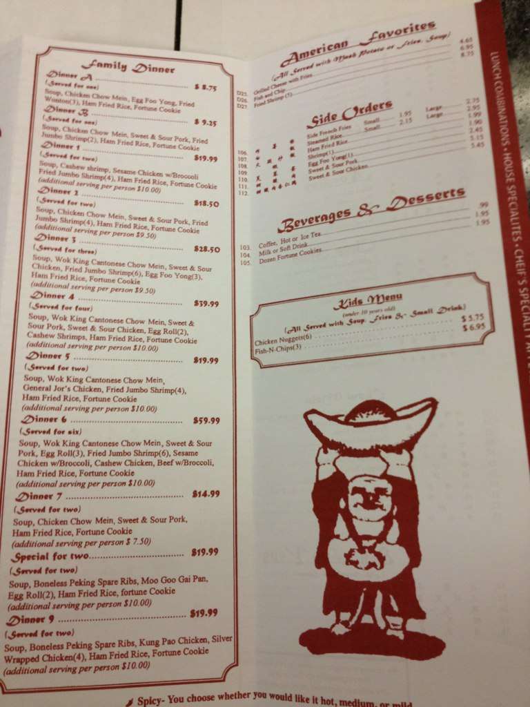 Menu at Wok King Cafe, West Jordan, S Redwood Rd