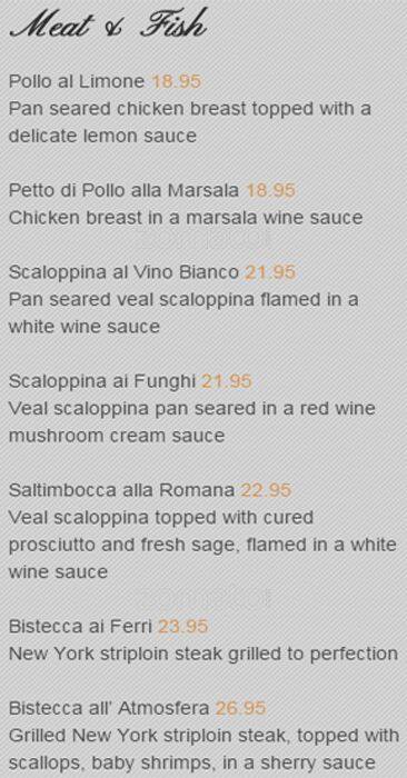 Atmosfera menu