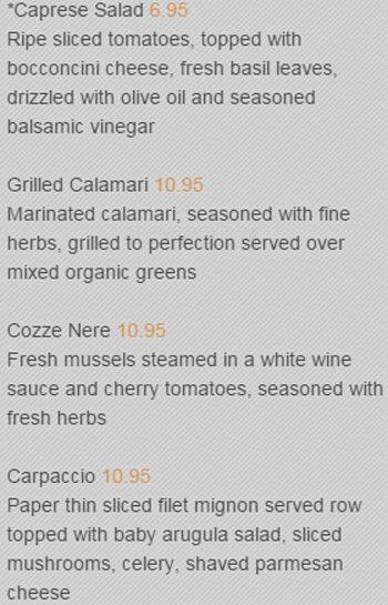 Atmosfera menu