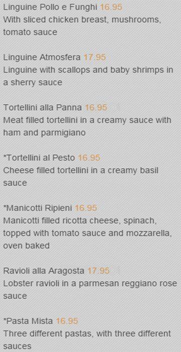 Atmosfera menu