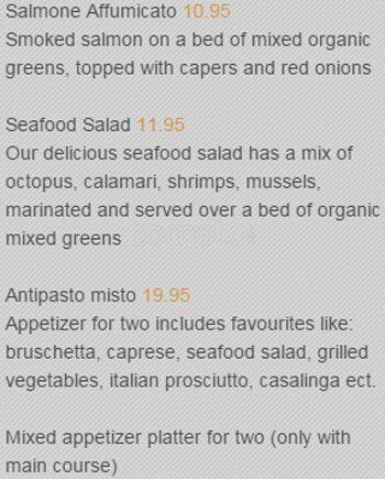 Atmosfera menu