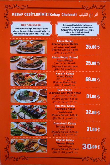 menu at durumce istanbul mecidiyekoy
