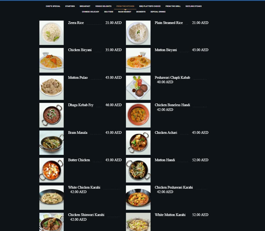 Menu of B&B Cafe & Restaurant, Oud Metha, Dubai