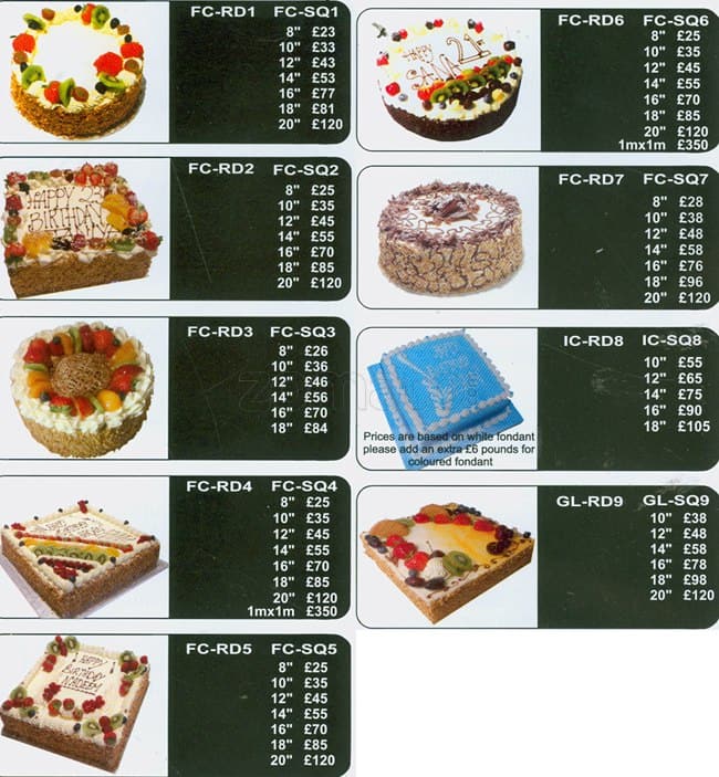 Pastry House Menu, Menu for Pastry House, Small Heath, Birmingham