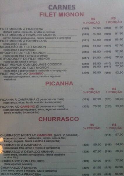 Boteco Gambino cardápio