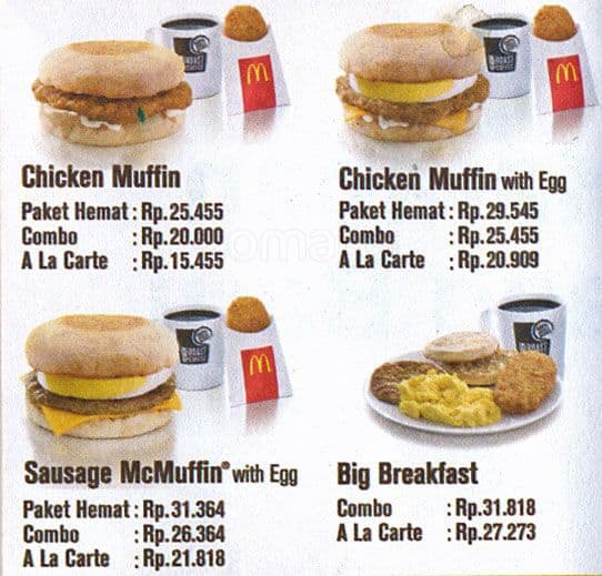 McDonald's Menu, Menu for McDonald's, Kelapa Gading, Jakarta Zomato