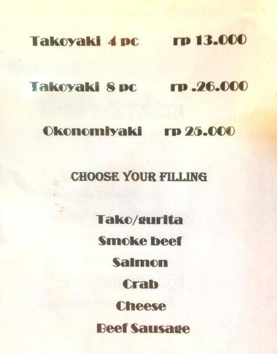 Menu at Toast Boss, North Jakarta