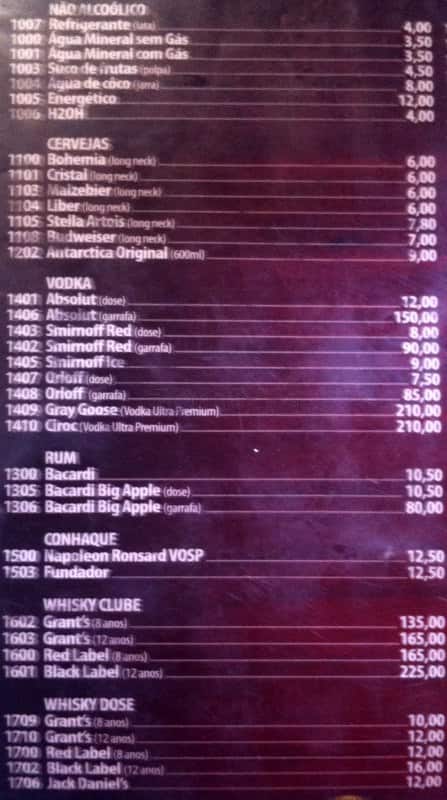 De Passagem Boteco cardápio