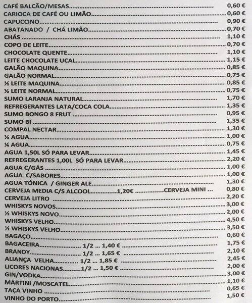 Pastelaria Menu Menu at Pastelaria D'Mel cafe, Amadora