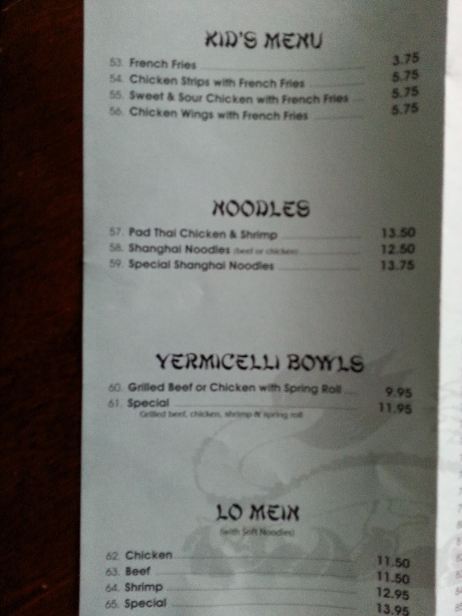 Menu at Lucky Garden Restaurant, Lloydminster