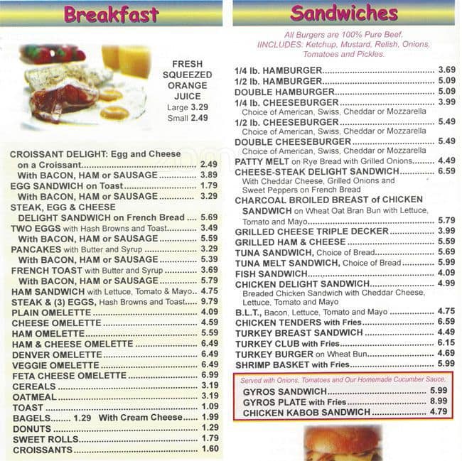 Charcoal Delights menu, Menu restauracji Charcoal Delights, North Park