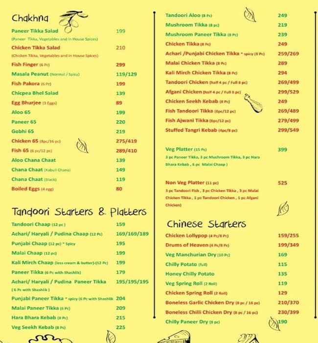 Menu at The Punjabi Junction, Noida, Gulmohar Commercial Complex