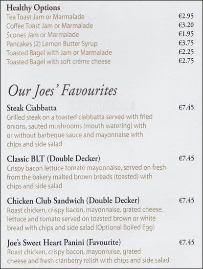 Menu At Joe S Village Kitchen Restaurant Dublin   8ba869e302b9d0b4ab965f6c4a24ac65 