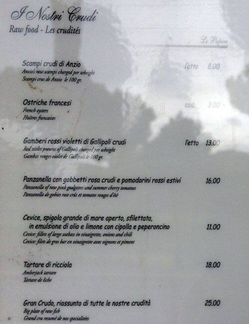 Menu di Le Papere 