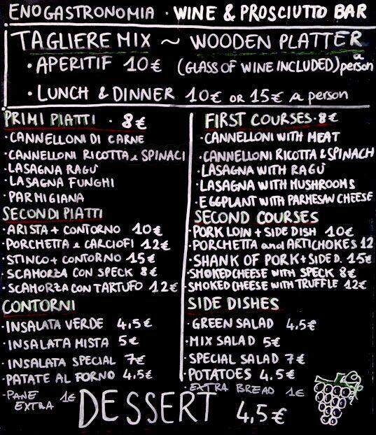 Menu di Locanda del Prosciutto 
