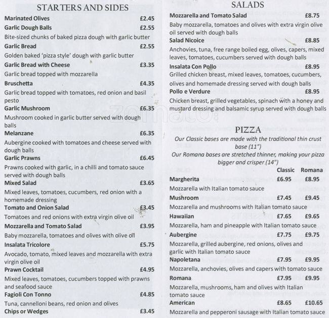 Menu at Village Pizza pizzeria, Epsom, 5 Castle Parade