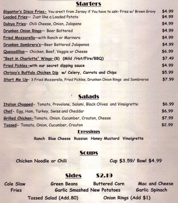 Matties Diner Menu Menu For Matties Diner Fourth Ward Charlotte