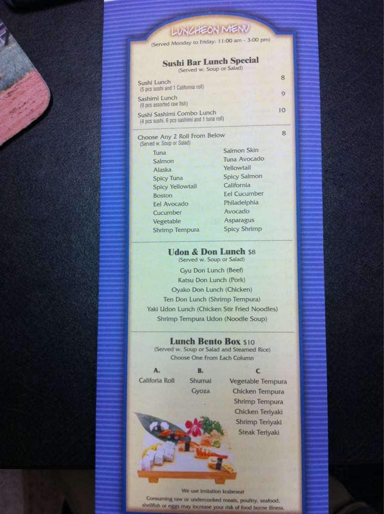 Fuji Hana Japanese Steak House Menu Urbanspoon/Zomato